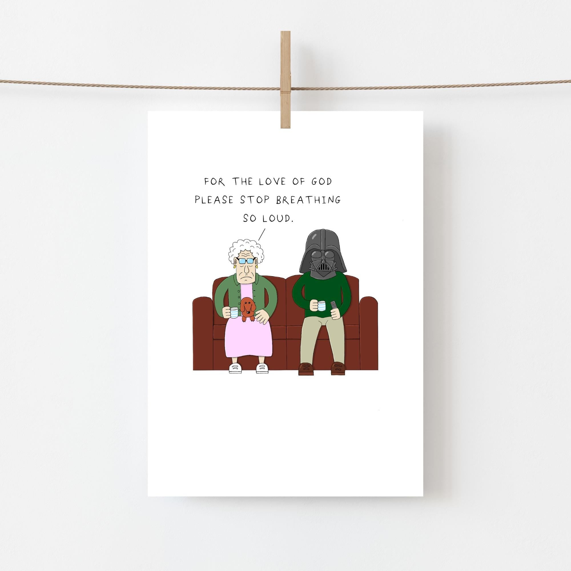 Stop Breathing So Loud Anniversary Card