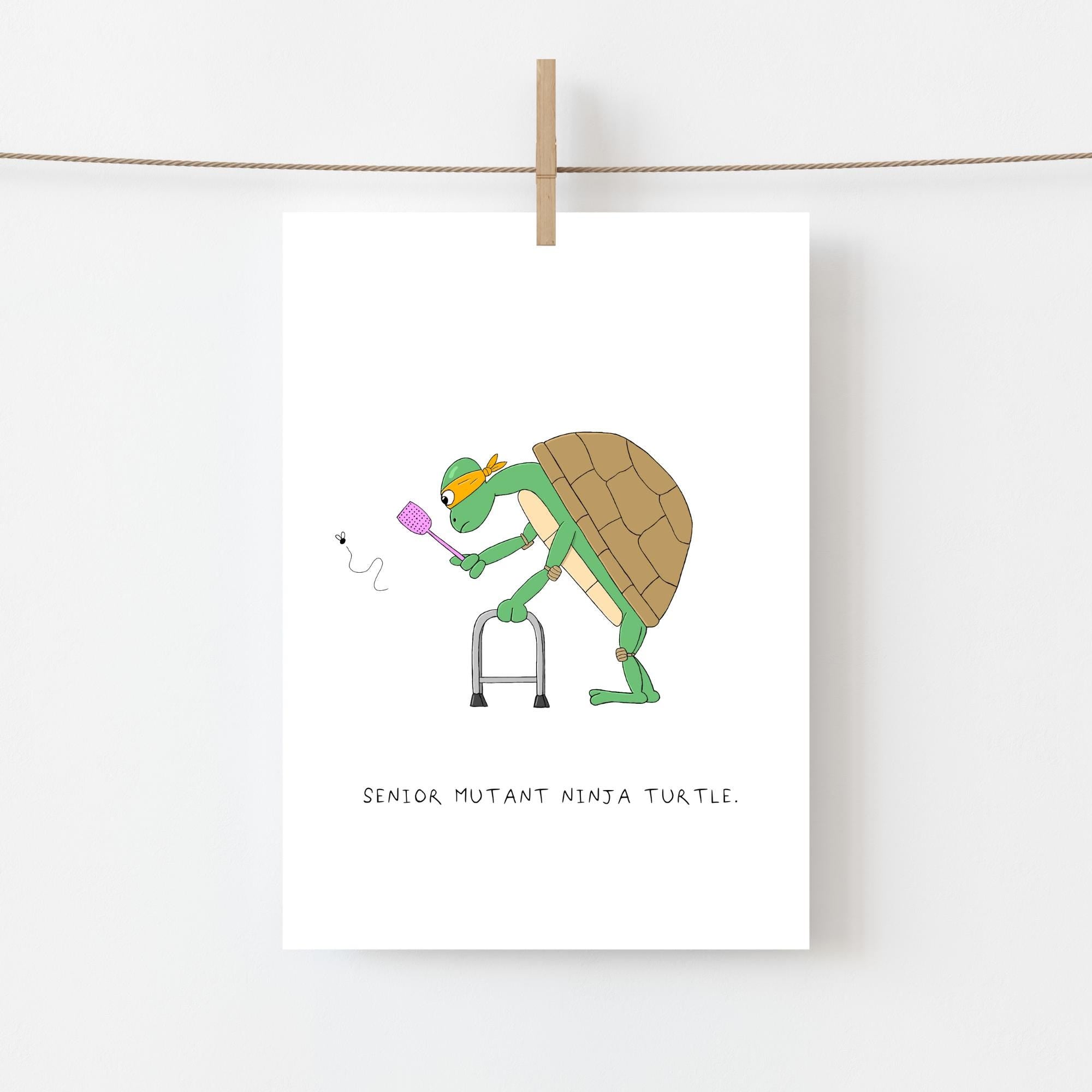 Old Ninja Turtle Birthday Card
