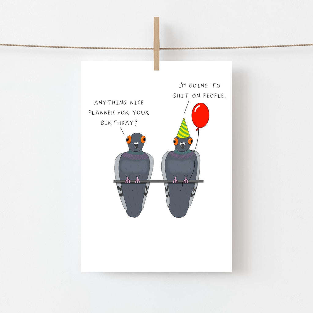 Rude Pigeons Birthday Card