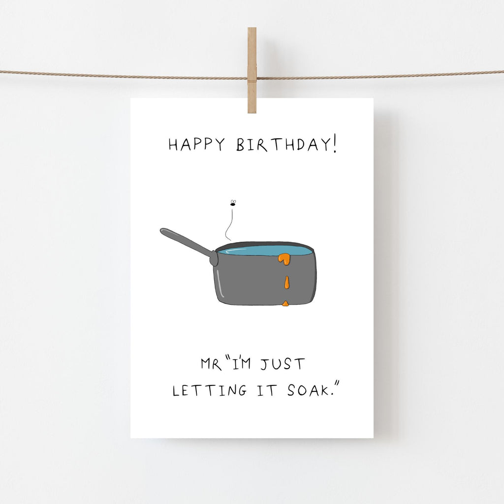 'Letting It Soak' Birthday Card