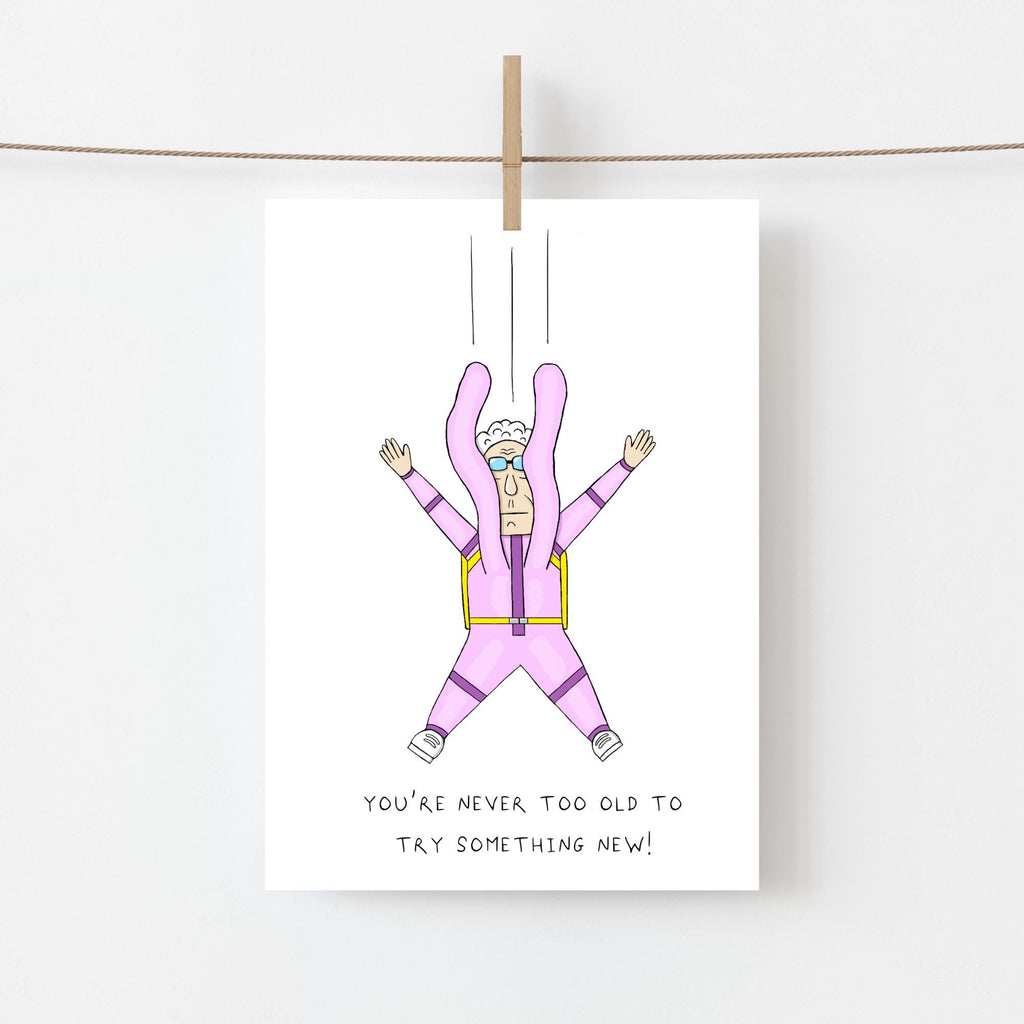Funny Skydiving Birthday Card