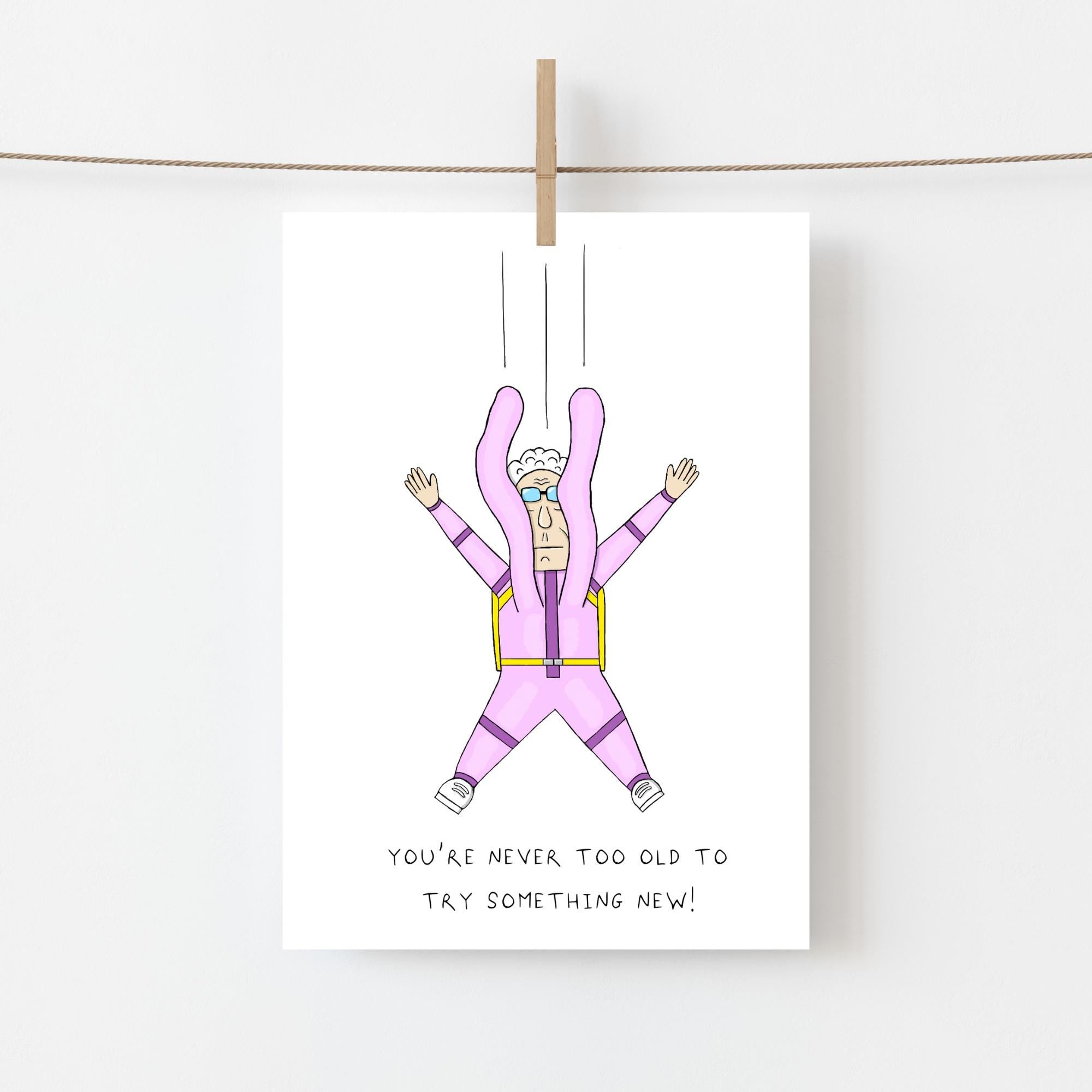 Funny Skydiving Birthday Card